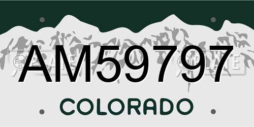 AM59797 Colorado License Plate