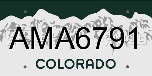 AMA6791 Colorado License Plate