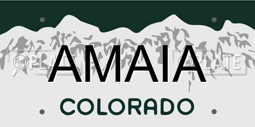 AMAIA Colorado License Plate