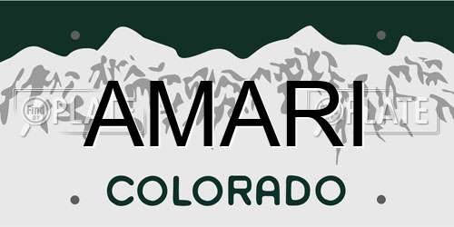 AMARI Colorado License Plate