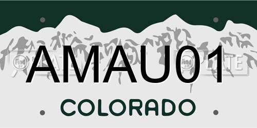 AMAU01 Colorado License Plate