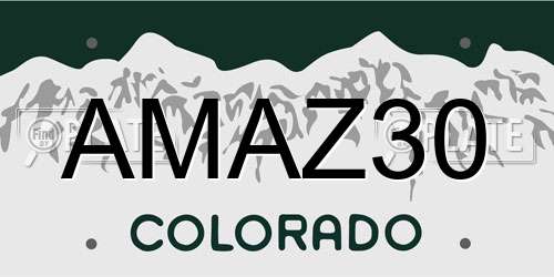 AMAZ30 Colorado License Plate
