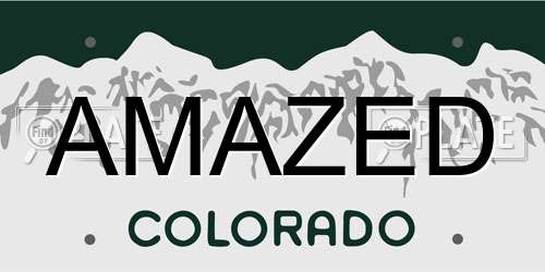 AMAZED Colorado License Plate