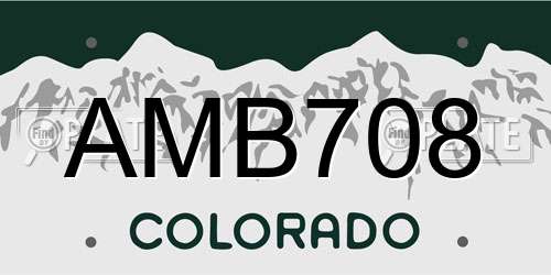 AMB708 Colorado License Plate