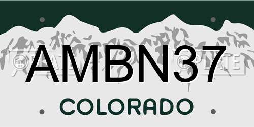 AMBN37 Colorado License Plate