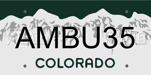 AMBU35 Colorado License Plate