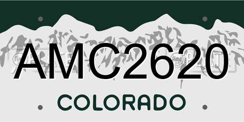 AMC2620 Colorado License Plate