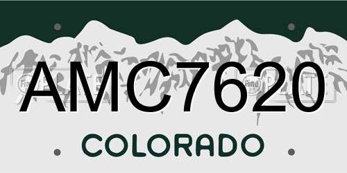 AMC7620 Colorado License Plate