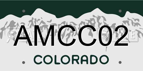 AMCC02 Colorado License Plate