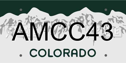 AMCC43 Colorado License Plate