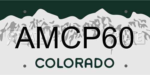 AMCP60 Colorado License Plate