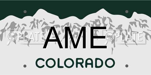 AME Colorado License Plate