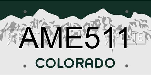 AME511 Colorado License Plate