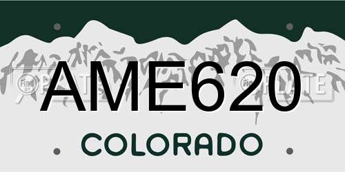 AME620 Colorado License Plate