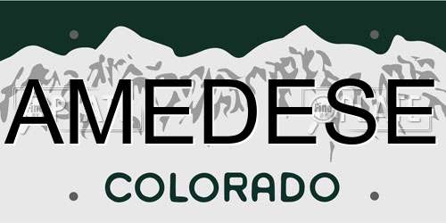 AMEDESE Colorado License Plate