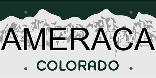 AMERACA Colorado License Plate