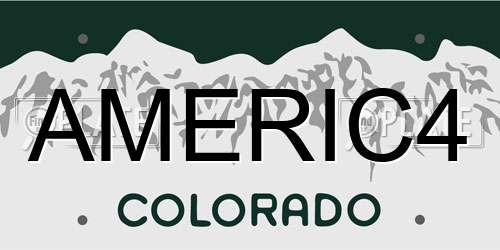 AMERIC4 Colorado License Plate