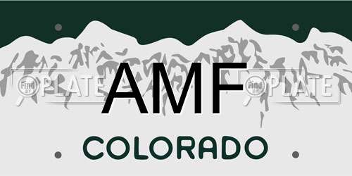 AMF Colorado License Plate