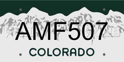 AMF507 Colorado License Plate