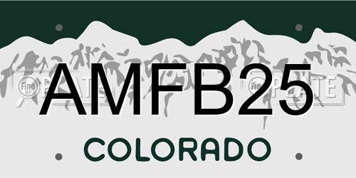 AMFB25 Colorado License Plate