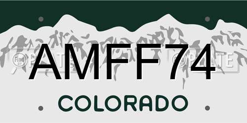 AMFF74 Colorado License Plate