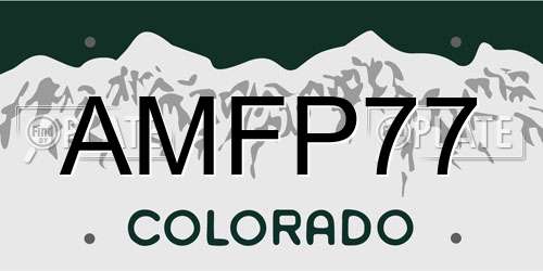 AMFP77 Colorado License Plate