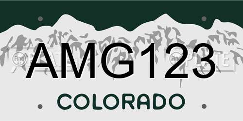 AMG123 Colorado License Plate