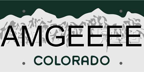 AMGEEEE Colorado License Plate