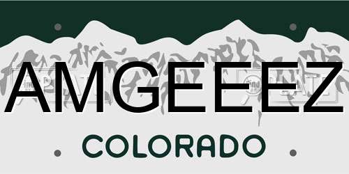 AMGEEEZ Colorado License Plate