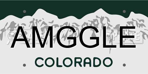 AMGGLE Colorado License Plate