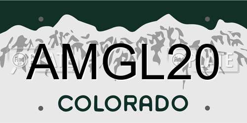 AMGL20 Colorado License Plate