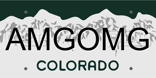 AMGOMG Colorado License Plate