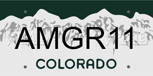 AMGR11 Colorado License Plate