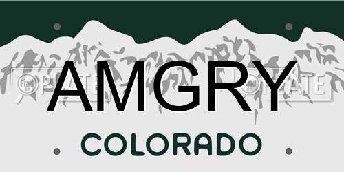 AMGRY Colorado License Plate