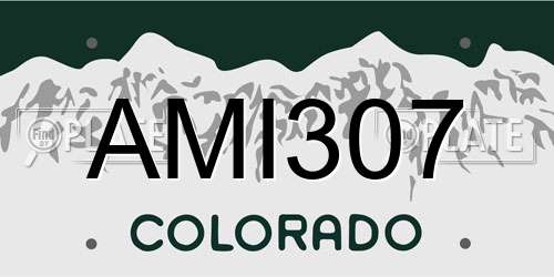 AMI307 Colorado License Plate