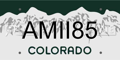 AMII85 Colorado License Plate