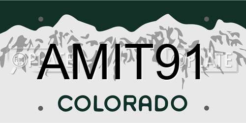 AMIT91 Colorado License Plate