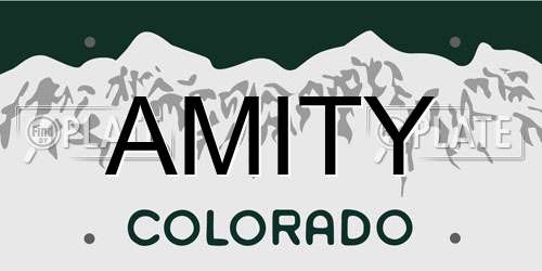 AMITY Colorado License Plate