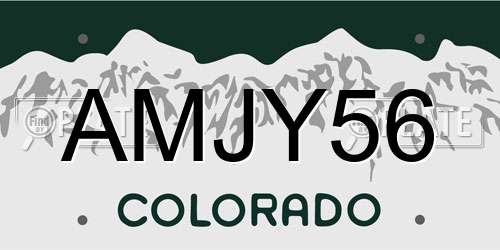 AMJY56 Colorado License Plate