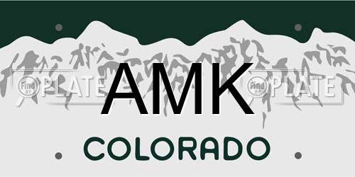 AMK Colorado License Plate