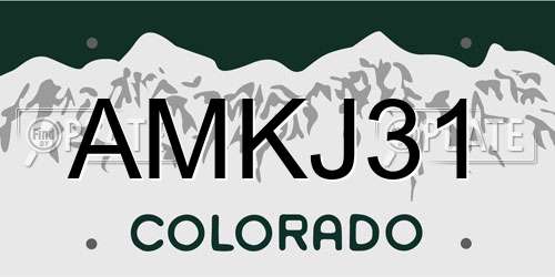 AMKJ31 Colorado License Plate
