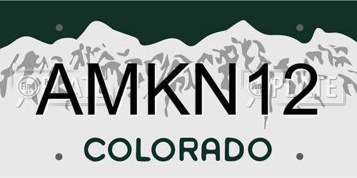 AMKN12 Colorado License Plate