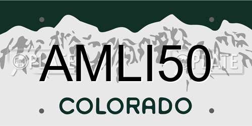 AMLI50 Colorado License Plate