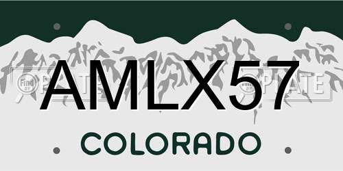 AMLX57 Colorado License Plate