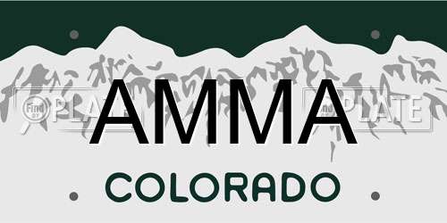 AMMA Colorado License Plate