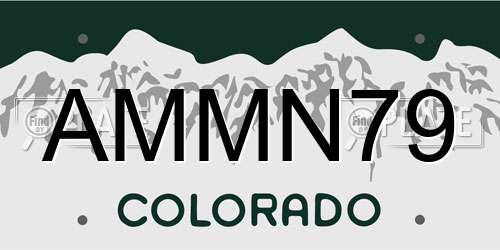 AMMN79 Colorado License Plate
