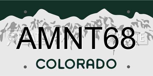 AMNT68 Colorado License Plate