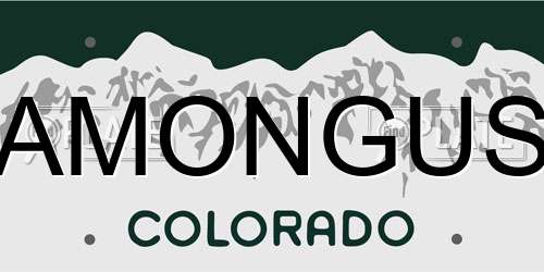 AMONGUS Colorado License Plate