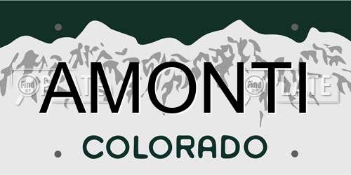 AMONTI Colorado License Plate