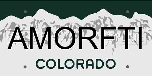 AMORFTI Colorado License Plate